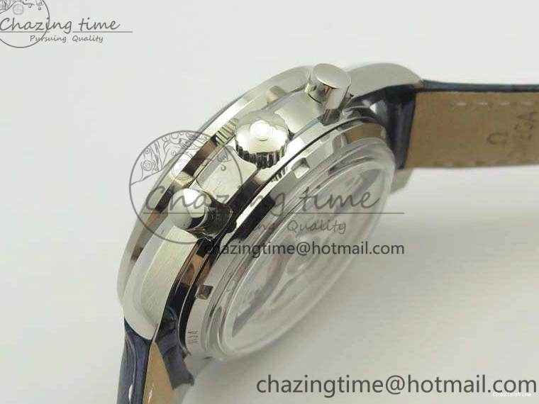 0519 SpeedMaster MoonWatch SS OMF 1:1 Best Edition Blue Dial On Leather Strap A9300 V FreshLook 8087